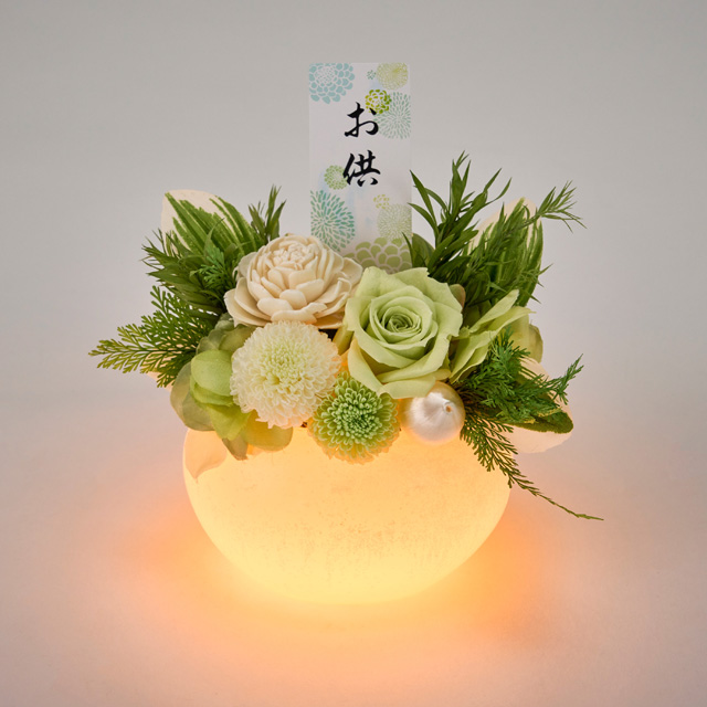 LEDプリザーブドフラワー供花